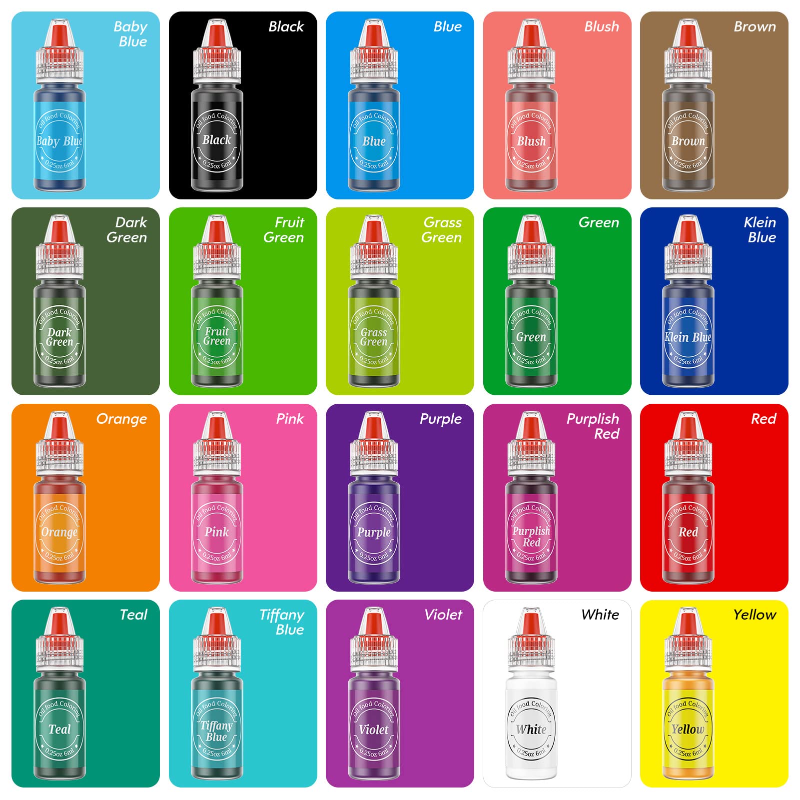 Oil based chocolate coloring set for candy melts by Nomeca