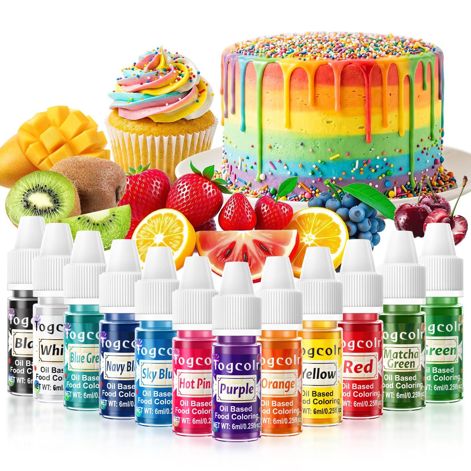 Oil Based Food Coloring 12 color set for chocolate
