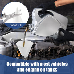 paper funnels used as an oil change tool for cars