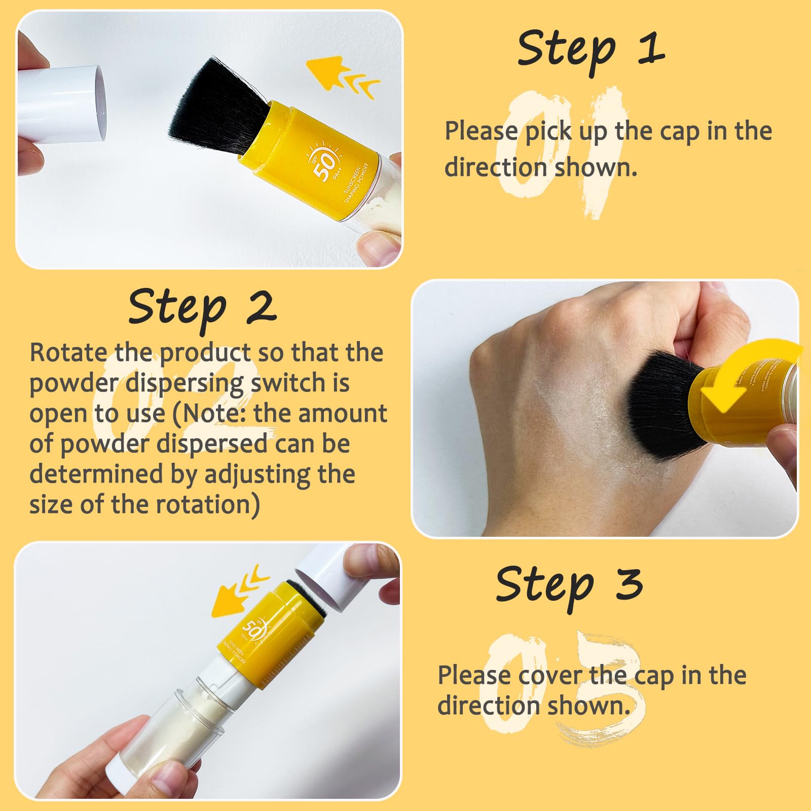 Oil control matte finish powder texture on skin