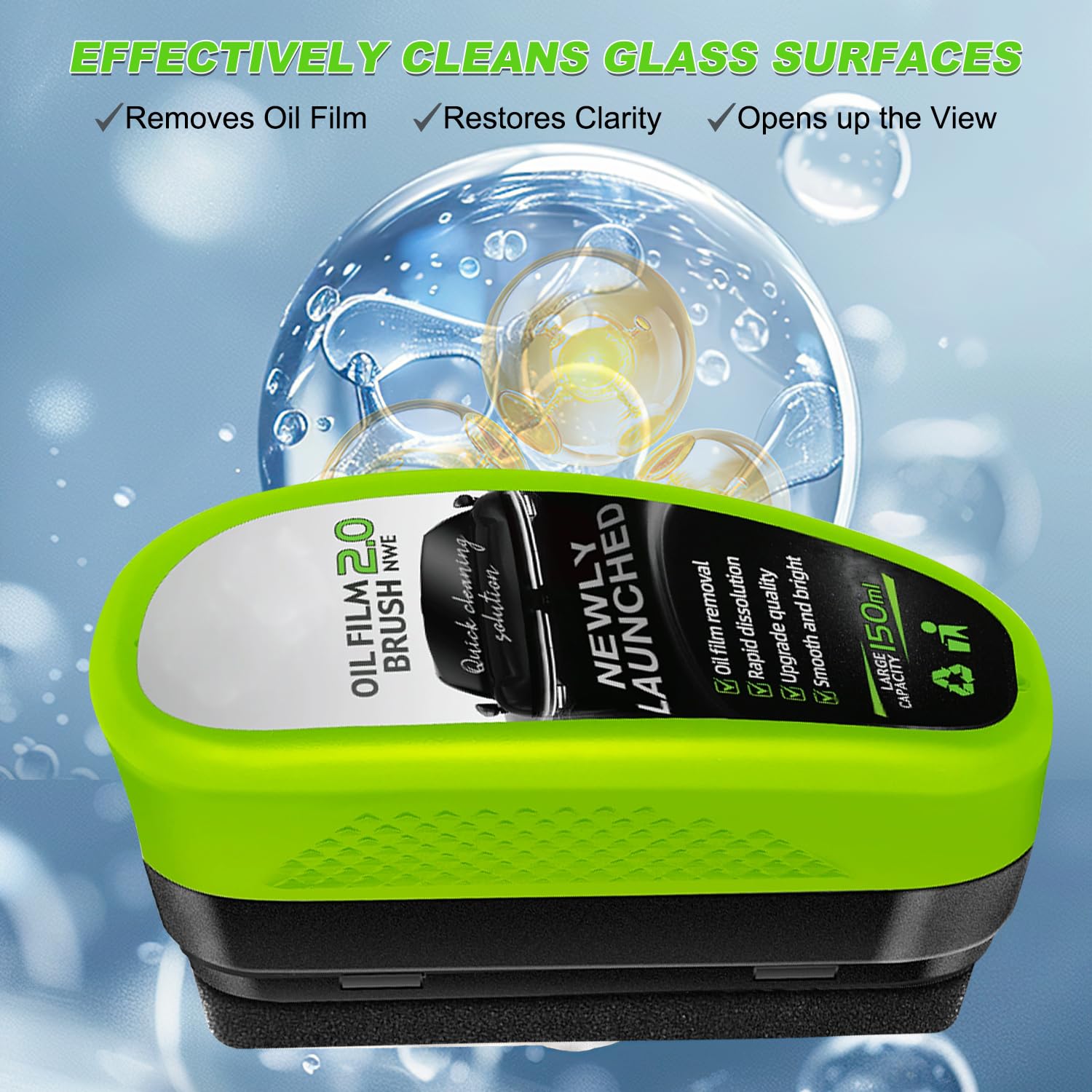 Portable brush with press-button design for fast cleaning