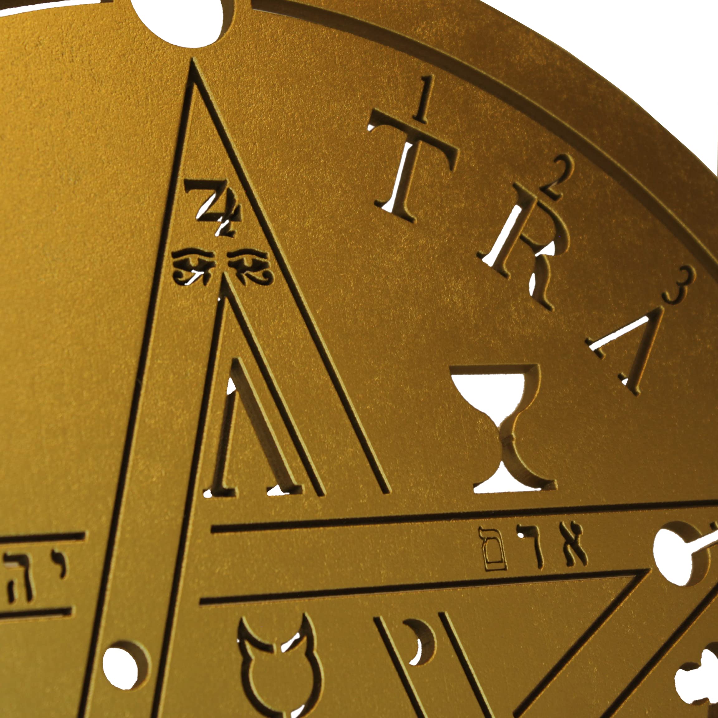 Perforated symbol pentagram for wall display