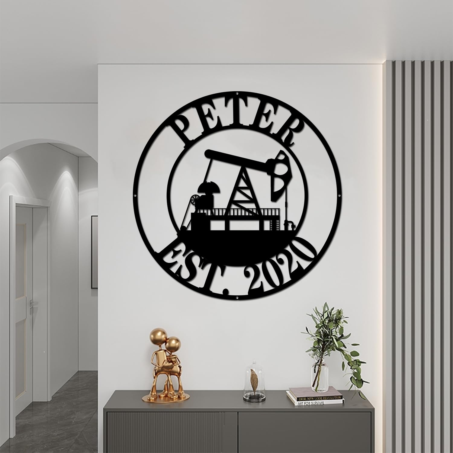 Oil pump sign wall decor IFHUH