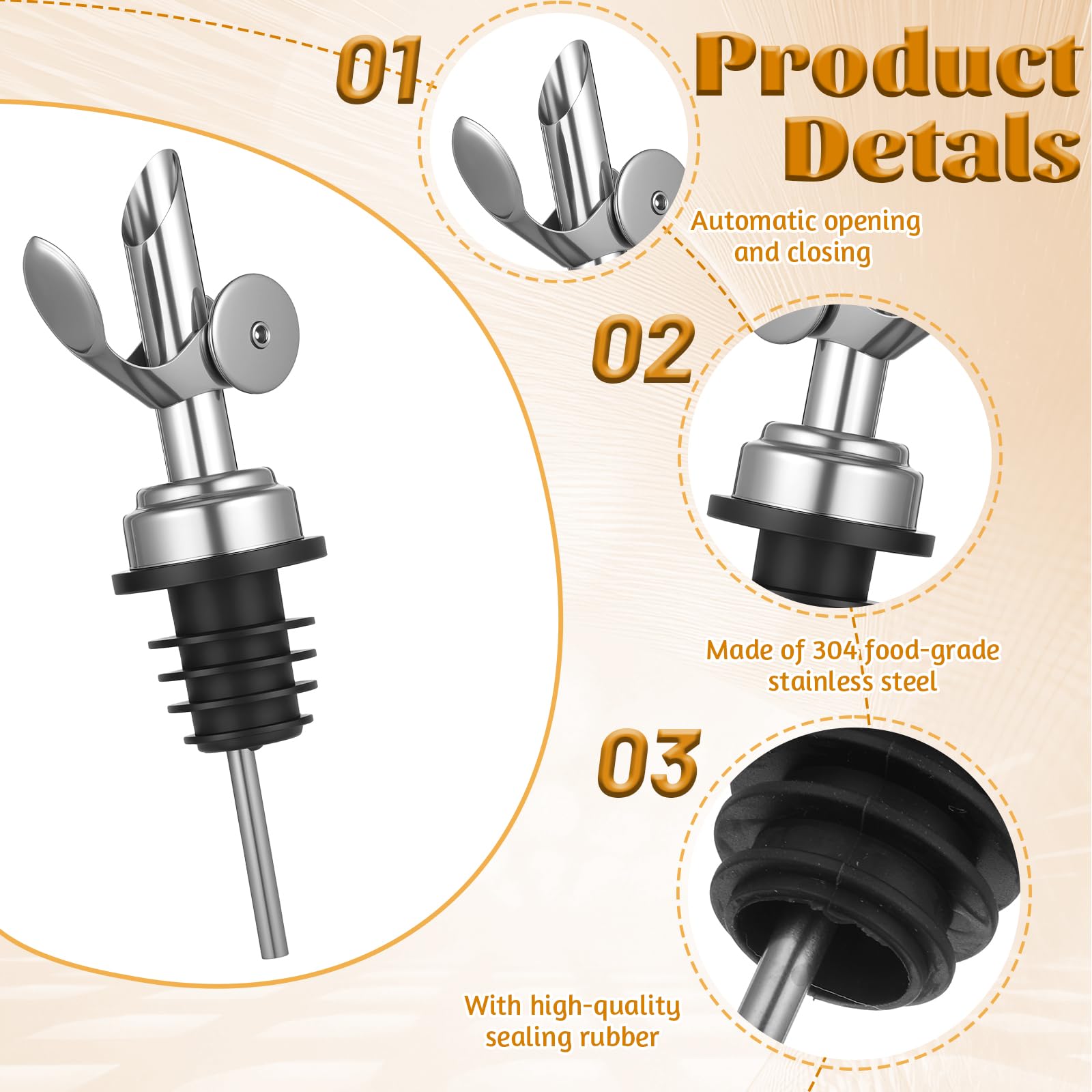 Self closing weighted pourer for liquor bottles
