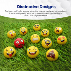 Colorful emoticon golf balls 12-pack by Oji Moji