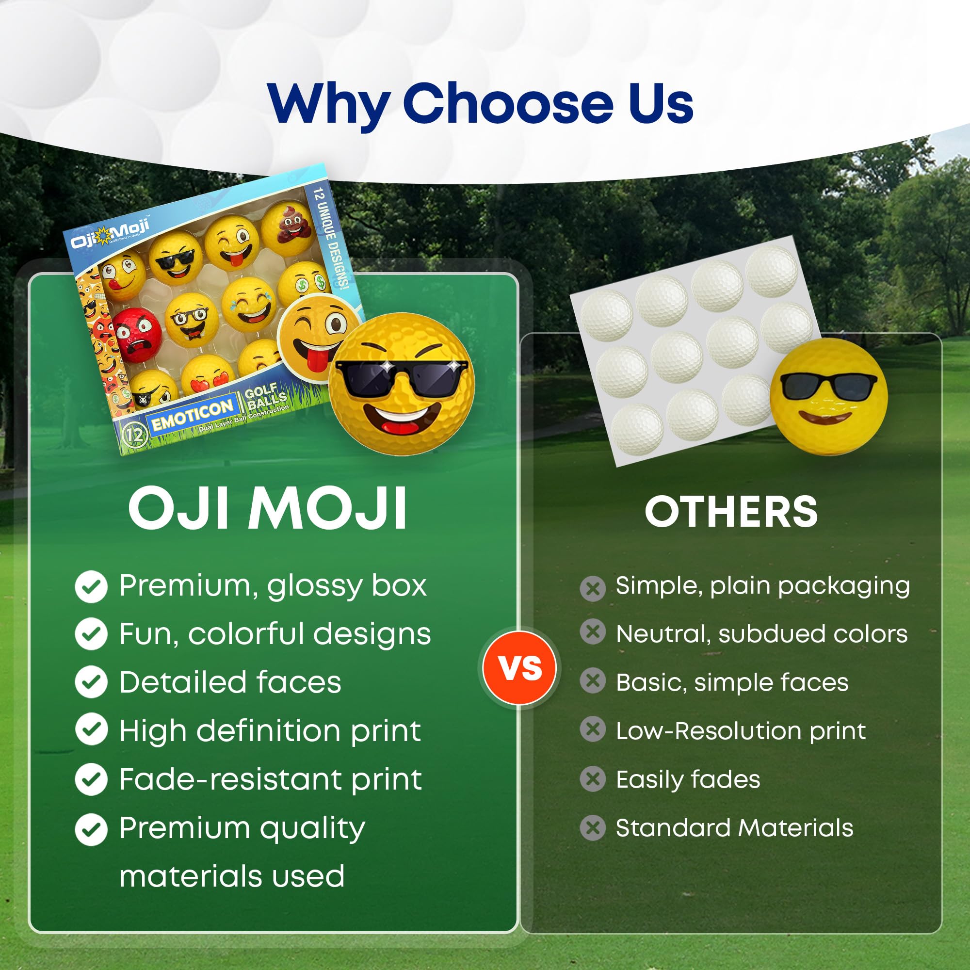 Original designs emoticon golf balls by Oji Moji Premium