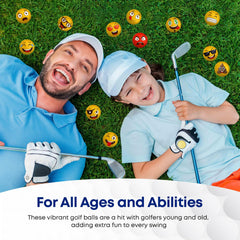 USA made emoticon golf balls 12-pack by Oji Moji Premium