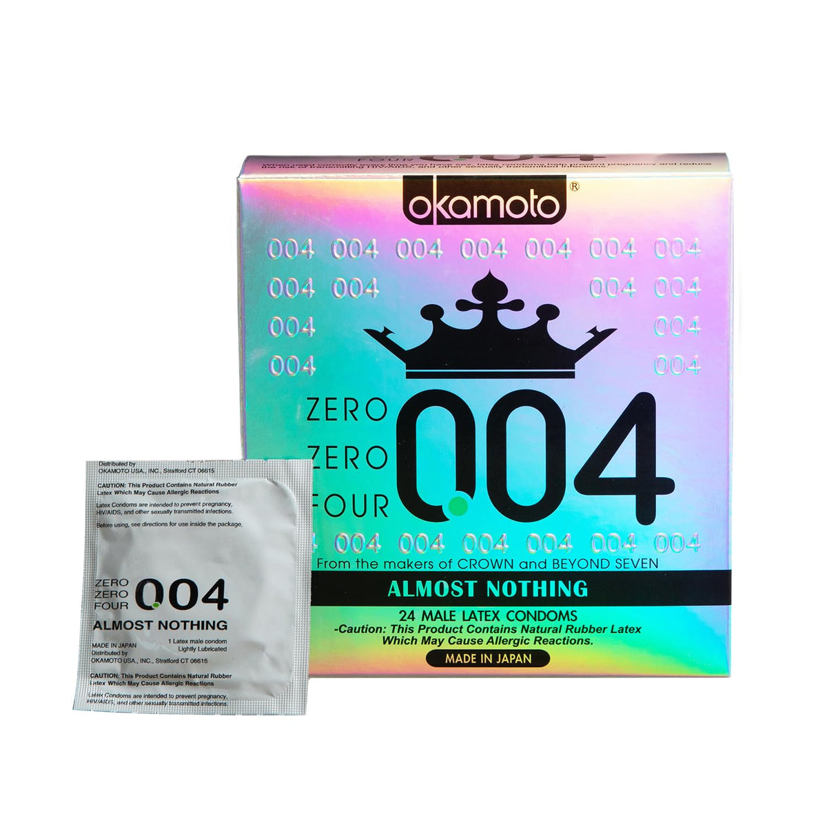 Okamoto 004 condoms 24 count packaging