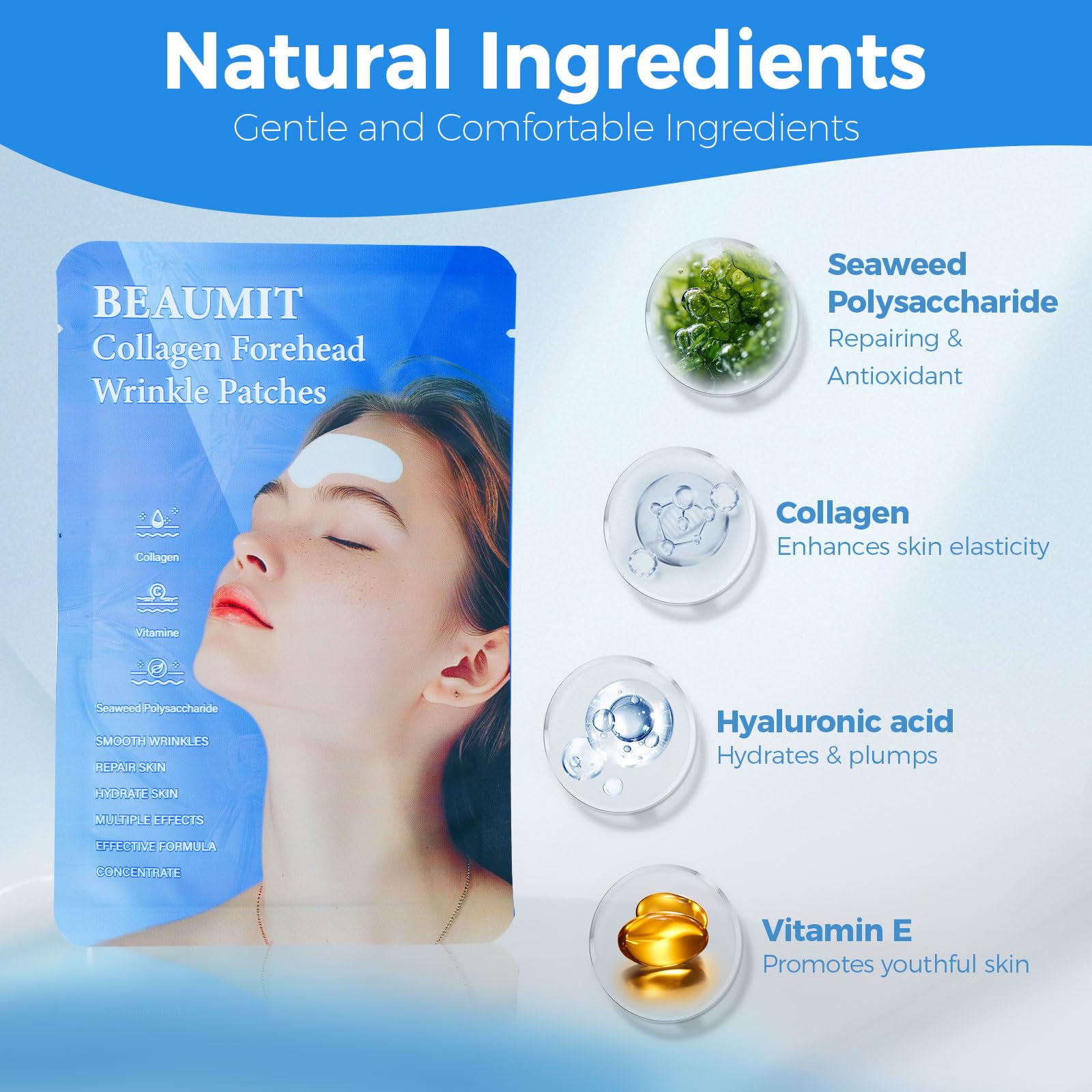 Okela collagen patches forehead wrinkles packaging