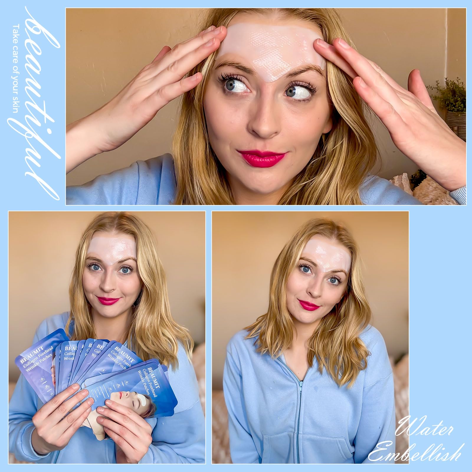 Okela collagen forehead patches product label