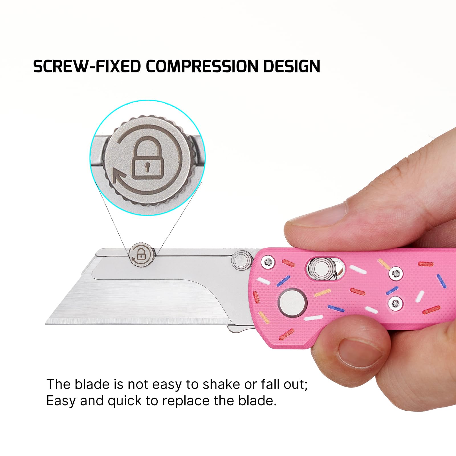 G10 Pink handle with four color doughnut on Otacle U1