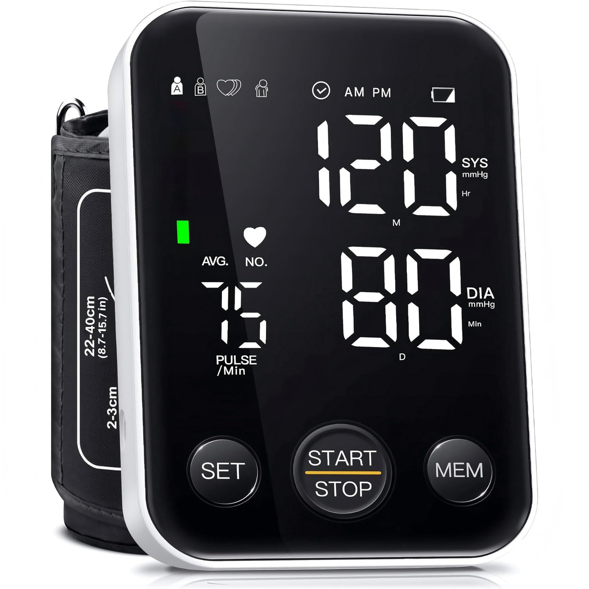 Oklar blood pressure monitor with large LED display