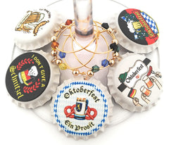 Beaded on 1 inch rings with Oktoberfest charms