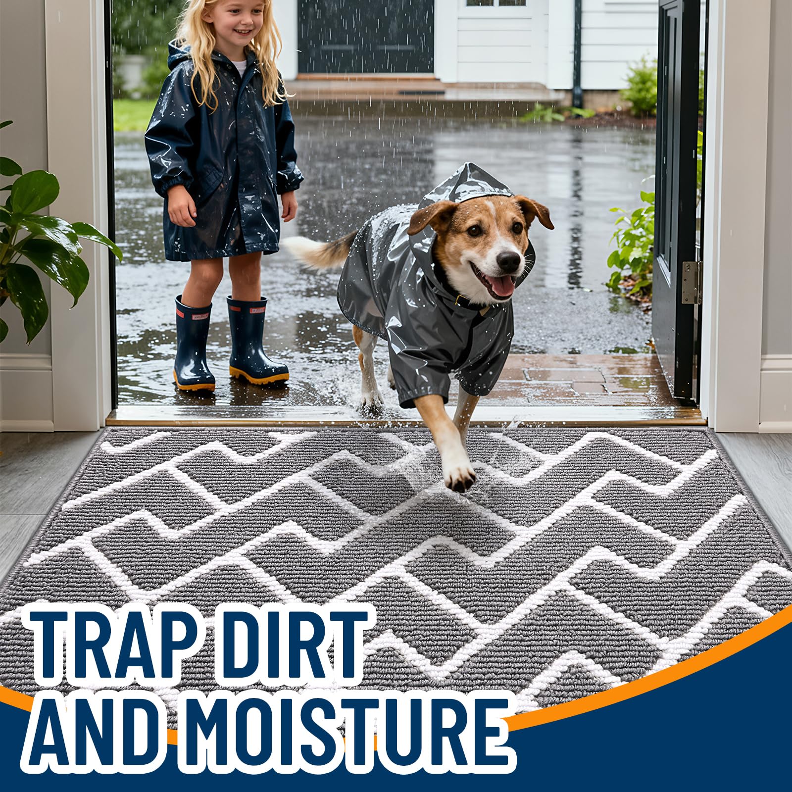 OLANLY 32x20 grey indoor front mat