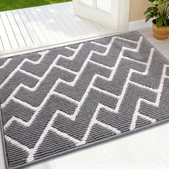 OLANLY front door mat grey 32x20 non slip backing