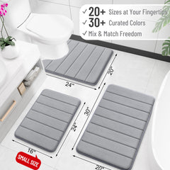Grey vertical stripe design bath mat by OLANLY