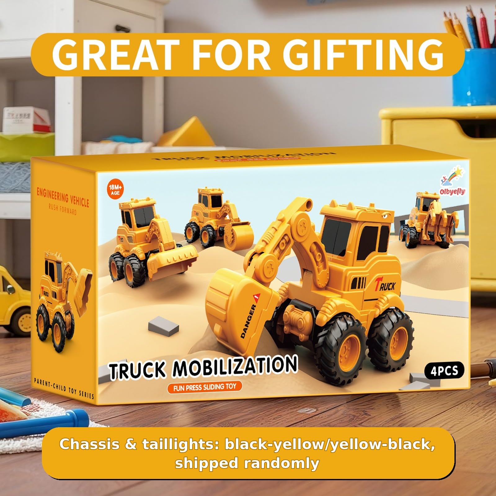 Press and go no batteries sandbox trucks Olbyefly construction toys