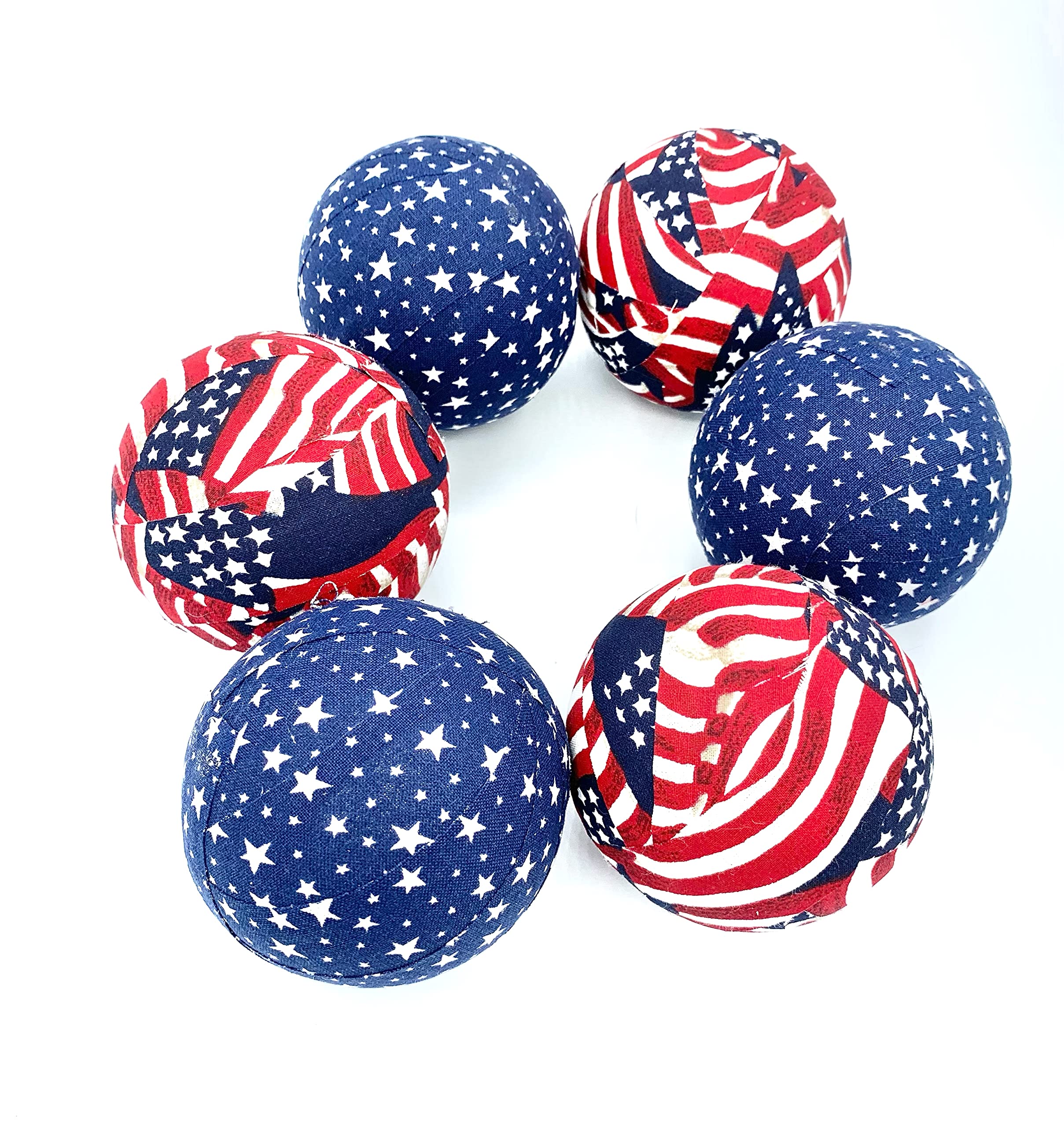 Old Glory patriotic flag fabric ball set 2.5 inch size for bowls