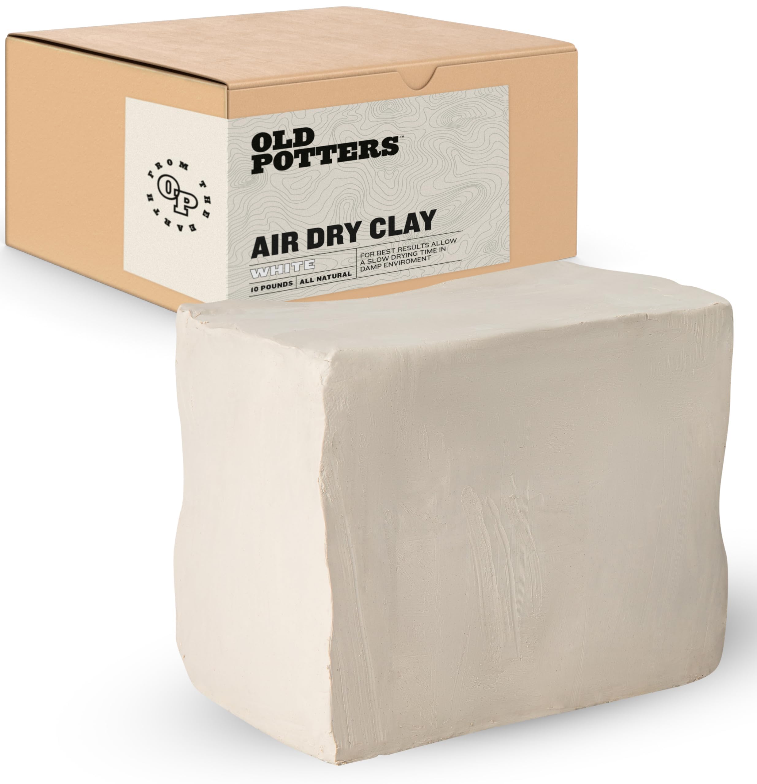 Old Potters Premium Air Dry Clay white 10 lbs product label