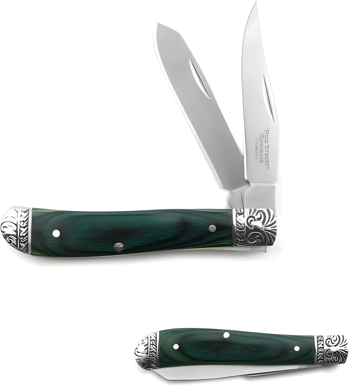 Old Ram Collection Everyday Carry Folding Pocket Trapper Knife red resin handle brass bolster