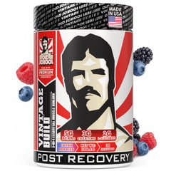 Old School Labs Vintage Build post-workout recovery powder bottle