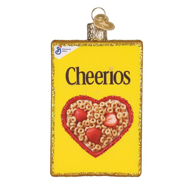 Yellow box Cheerios ornament from Old World Christmas