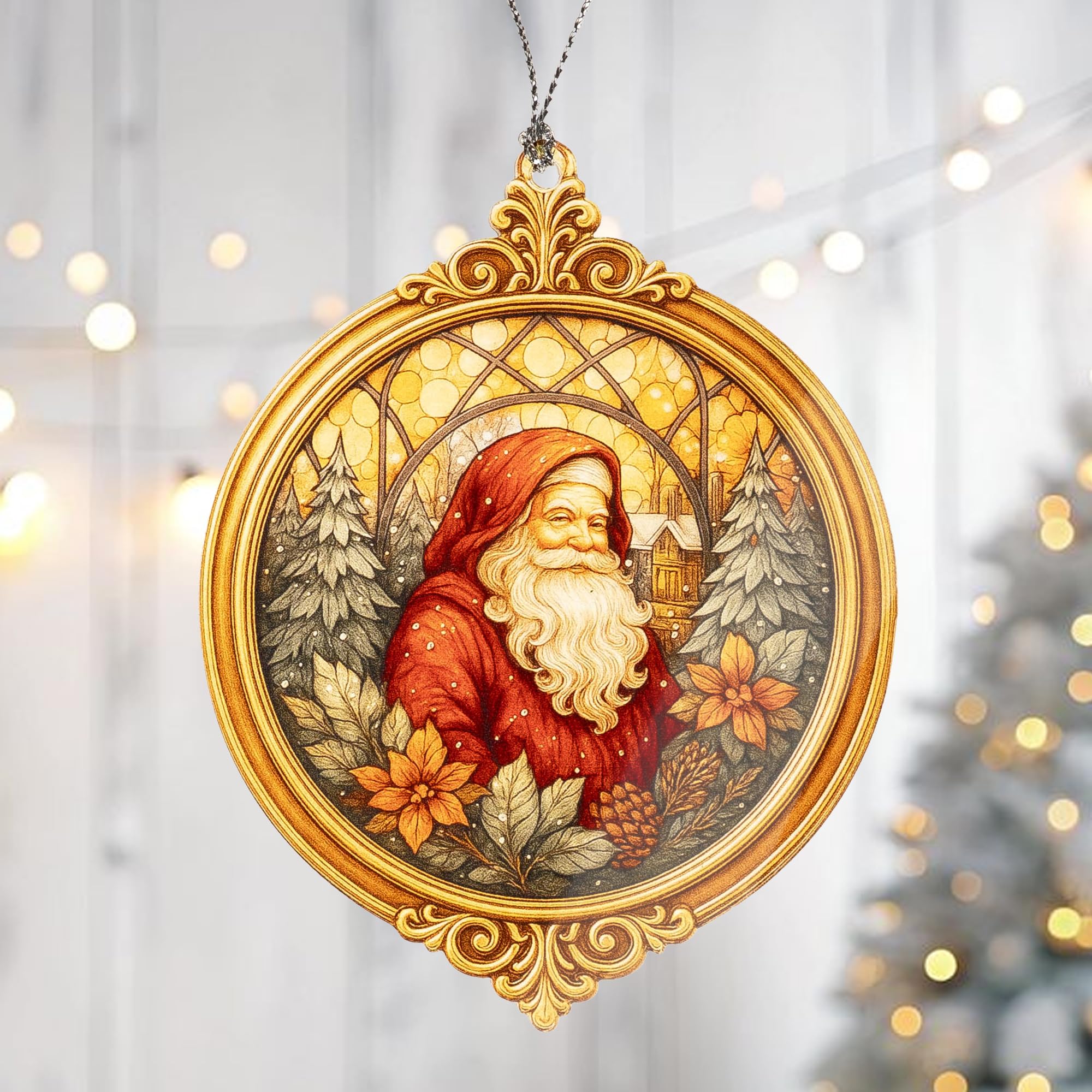 Old-world Xmas ornament with intricate motifs