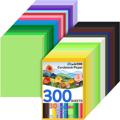 Oleitodh 300 sheets cardstock 8.5x11 assorted colors