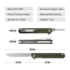 Mecha mini slim folding scalpel blades 5x60 included