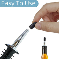 Liquor bottle pour spout covers preventing dust and debris