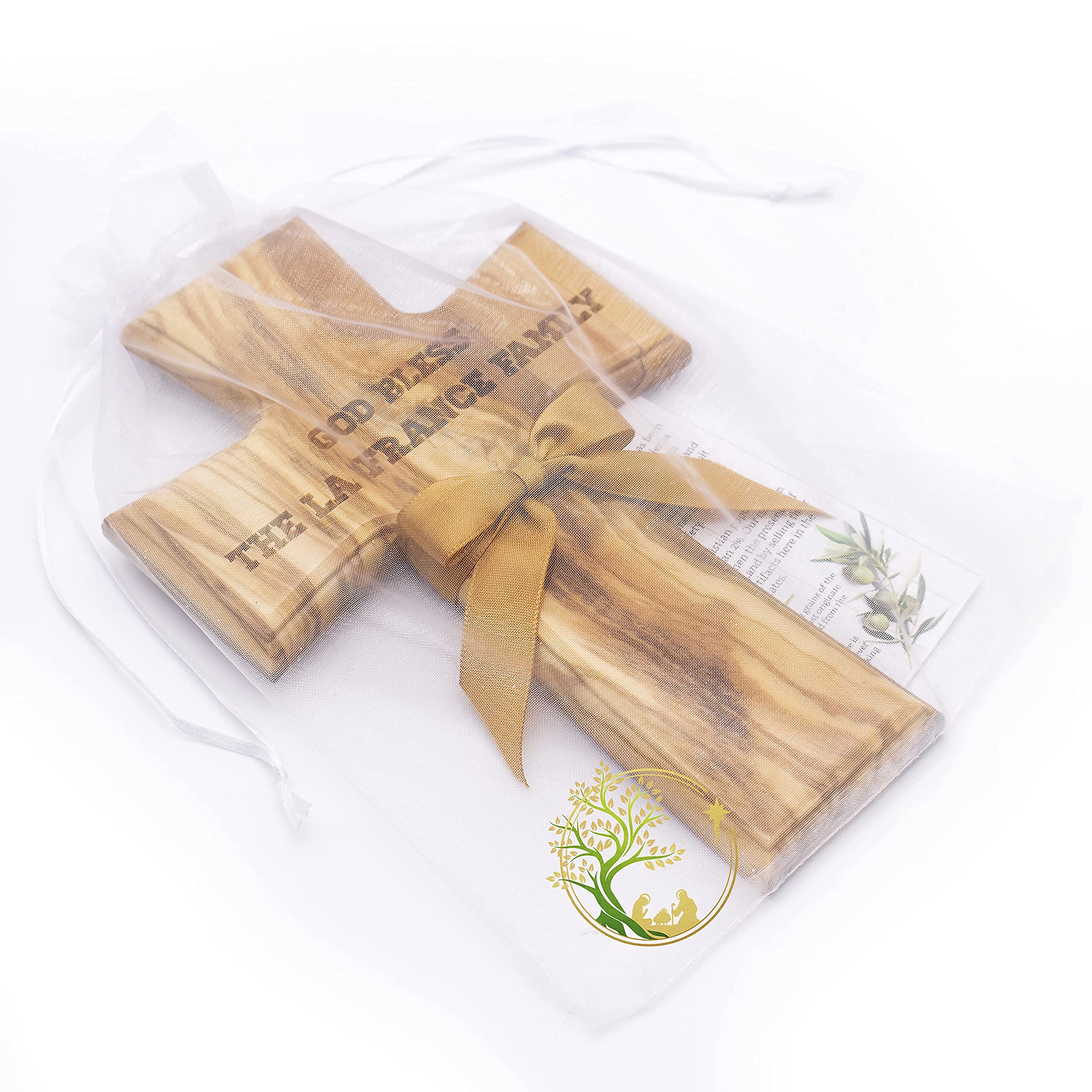Olive wood cross 8x5 inches hang ready