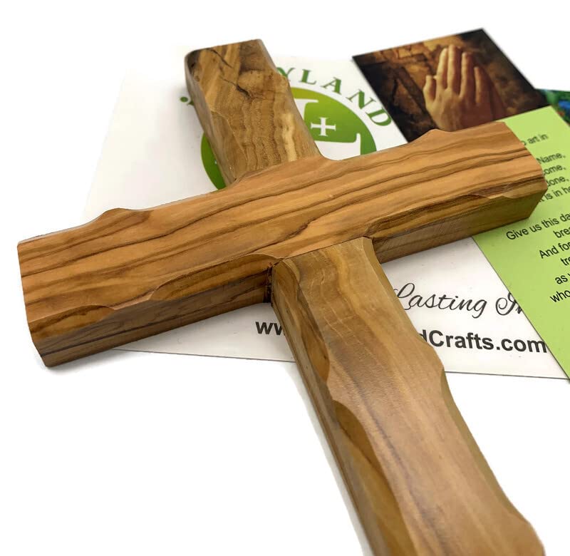 Olive Wood Cross from Bethlehem Large 8 x 5 inches wall cross