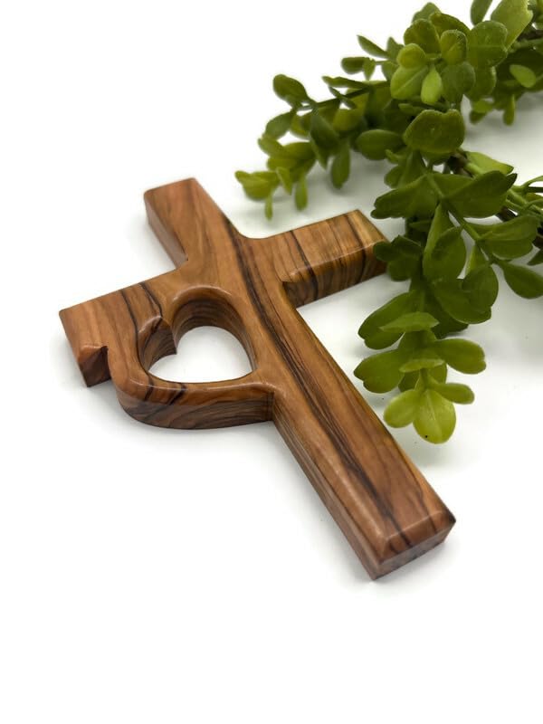 Natural grain variations make each olive wood cross unique