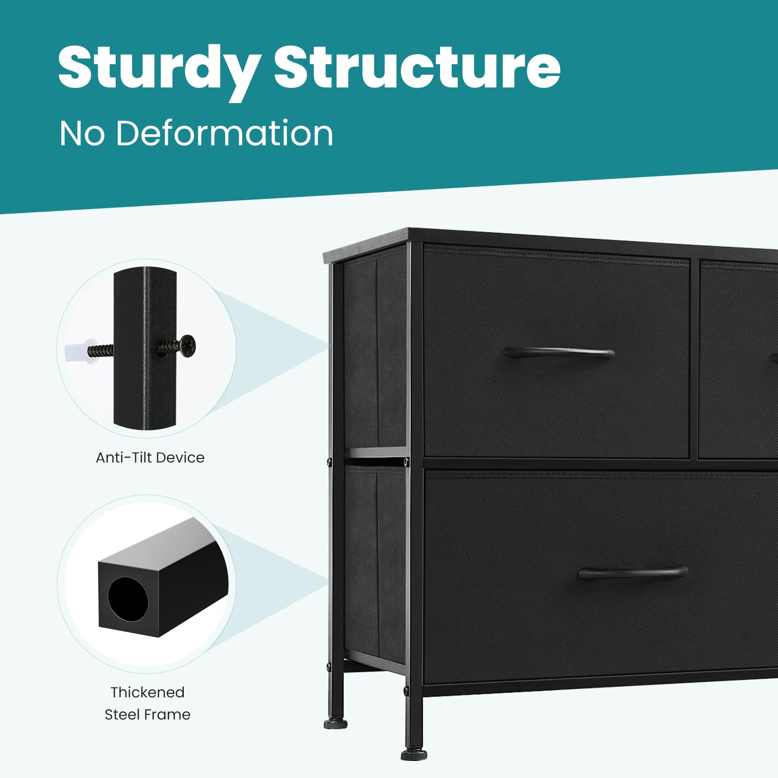 OLIXIS dresser MDF steel frame construction view