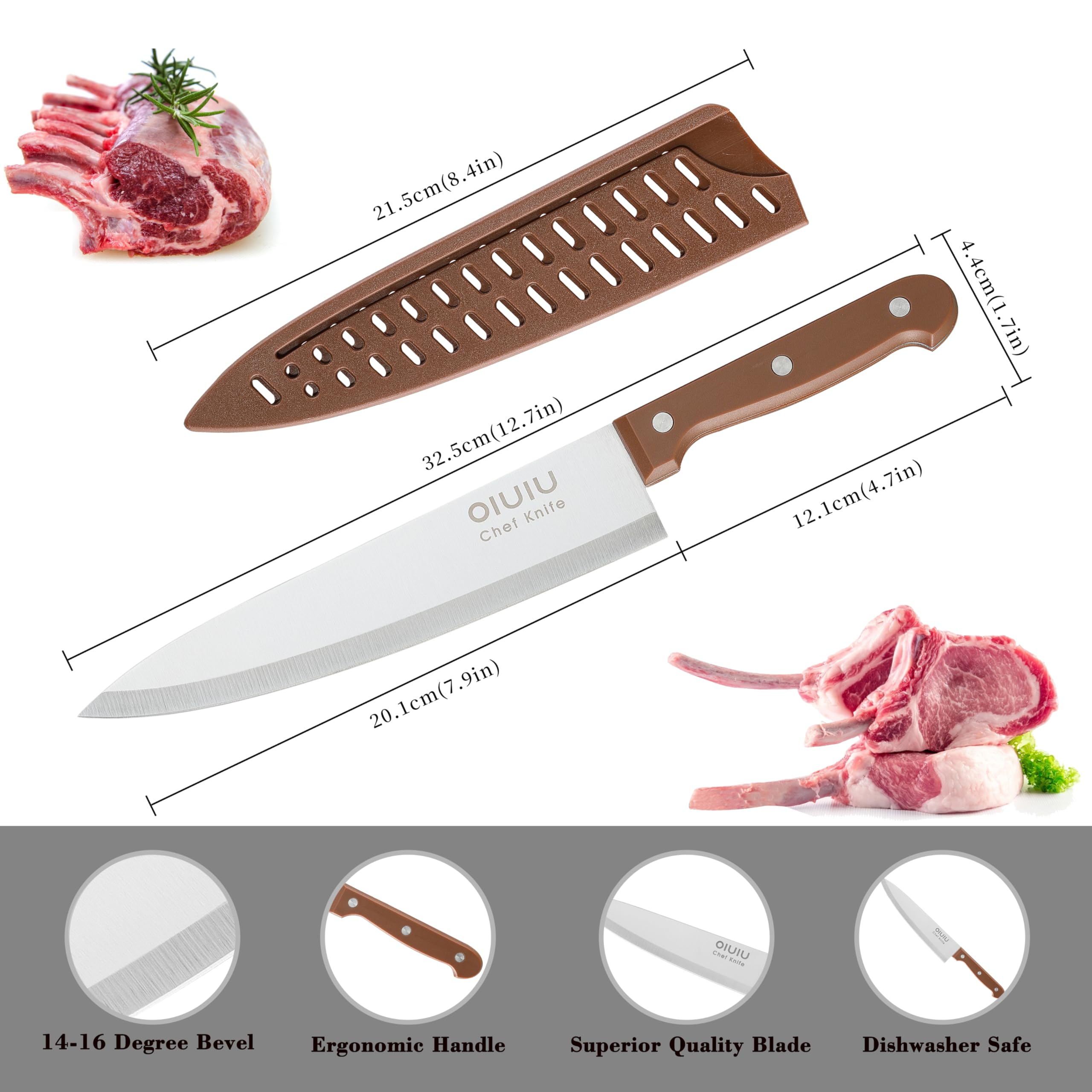 OLULU knife sheath for 8 inch chef knife