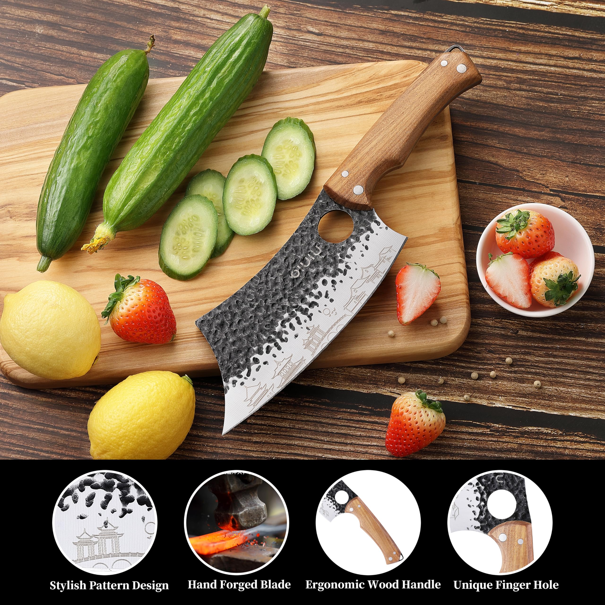 OLULU Butcher Meat Cleaver 7in image