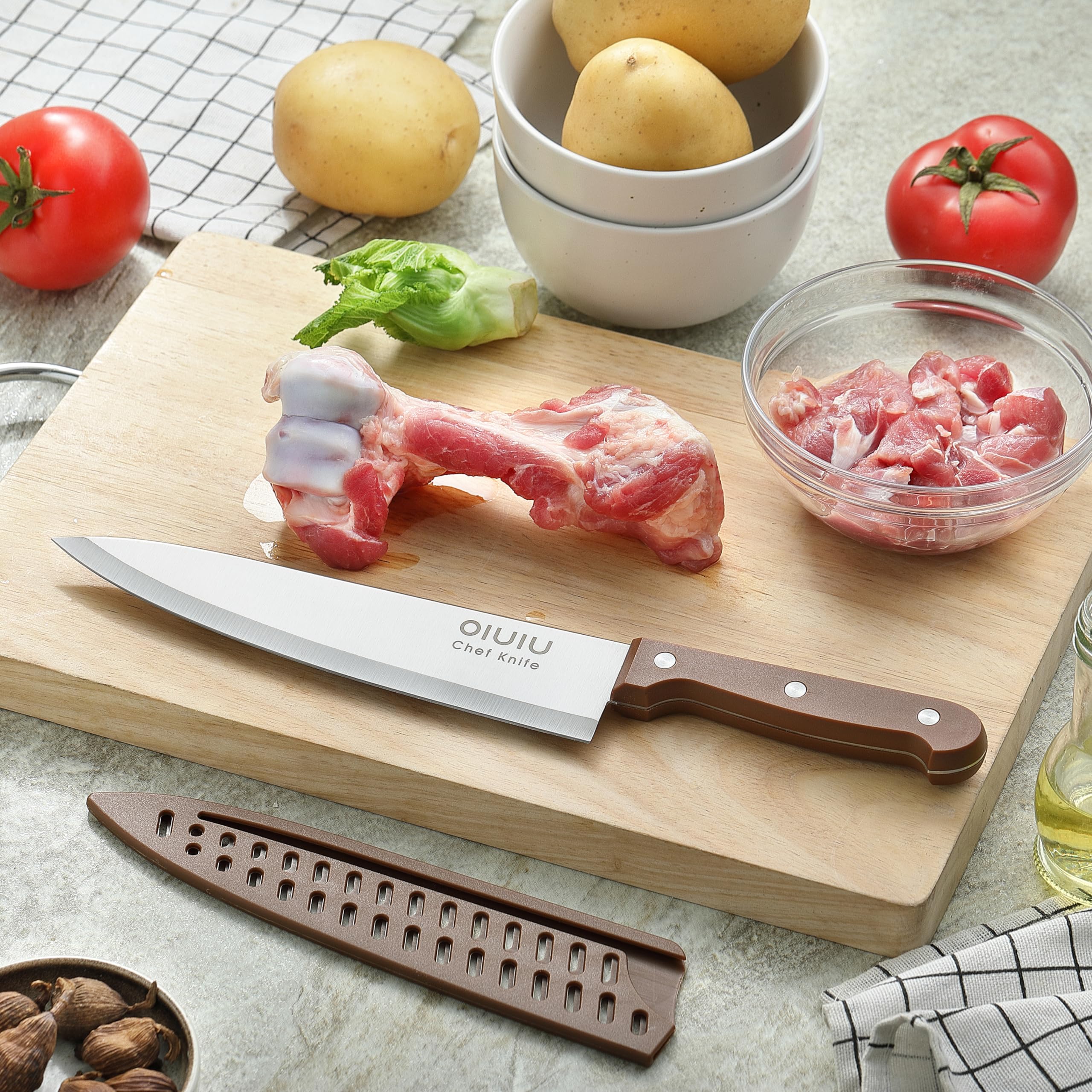 Razor sharp OLULU 8 inch chef knife edge
