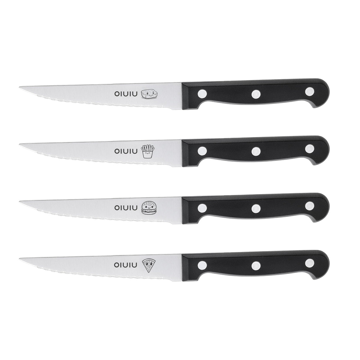 OLULU steak knives set 4 serrated blades