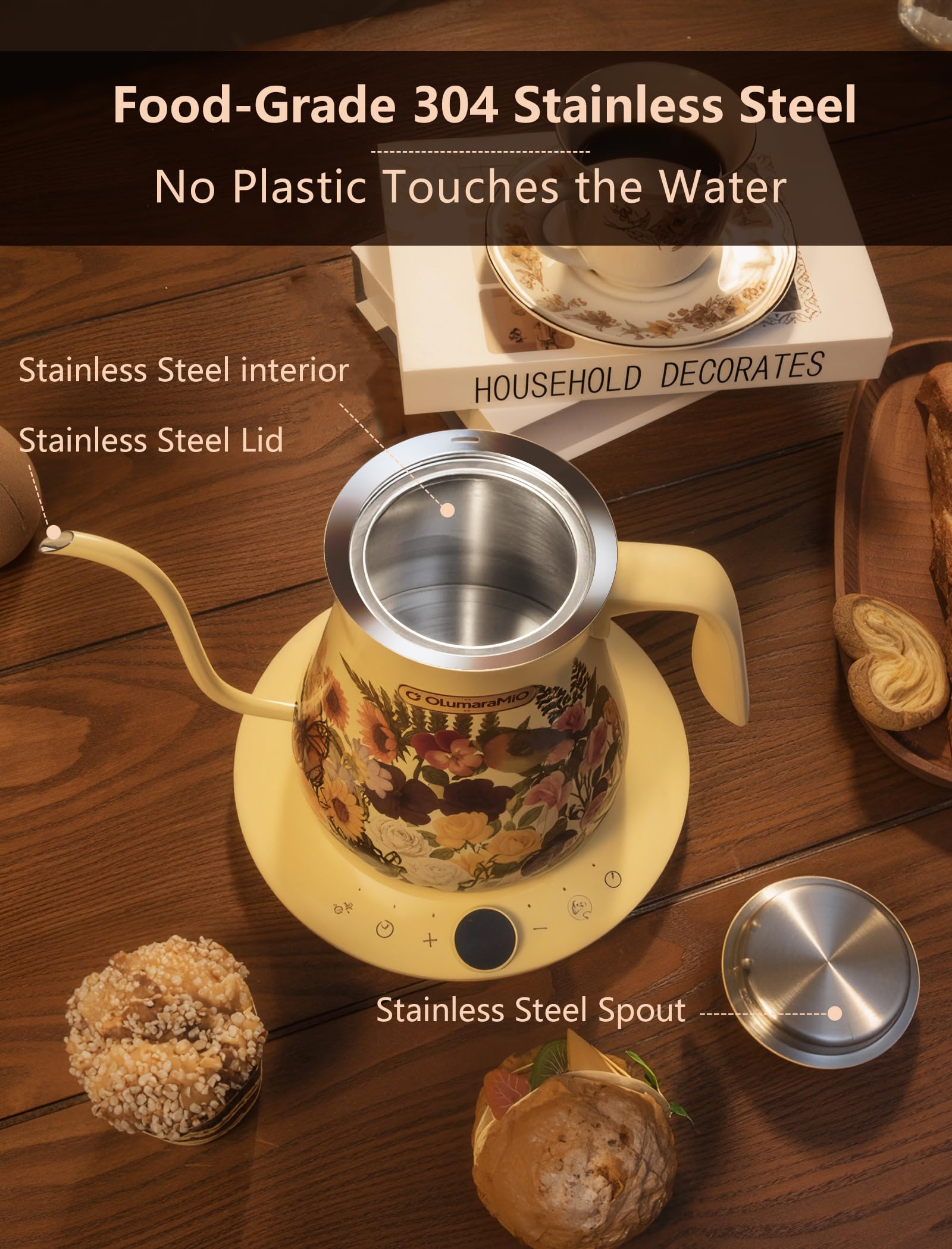 Food-grade 304 stainless steel construction