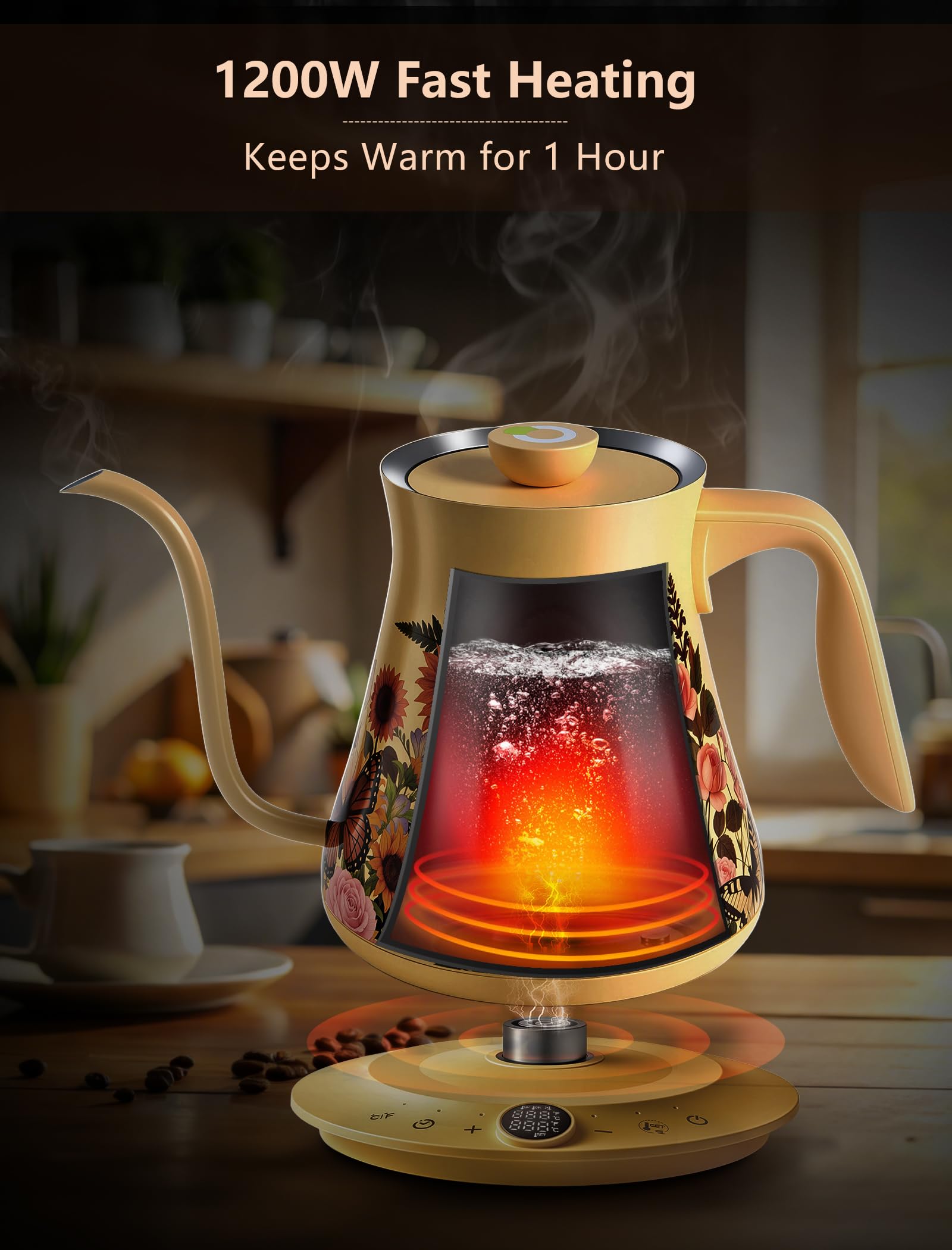 Temperature control ±1°F for precise brewing