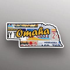 Omaha Nebraska state shape magnet 5 inch model S11852 USA made
