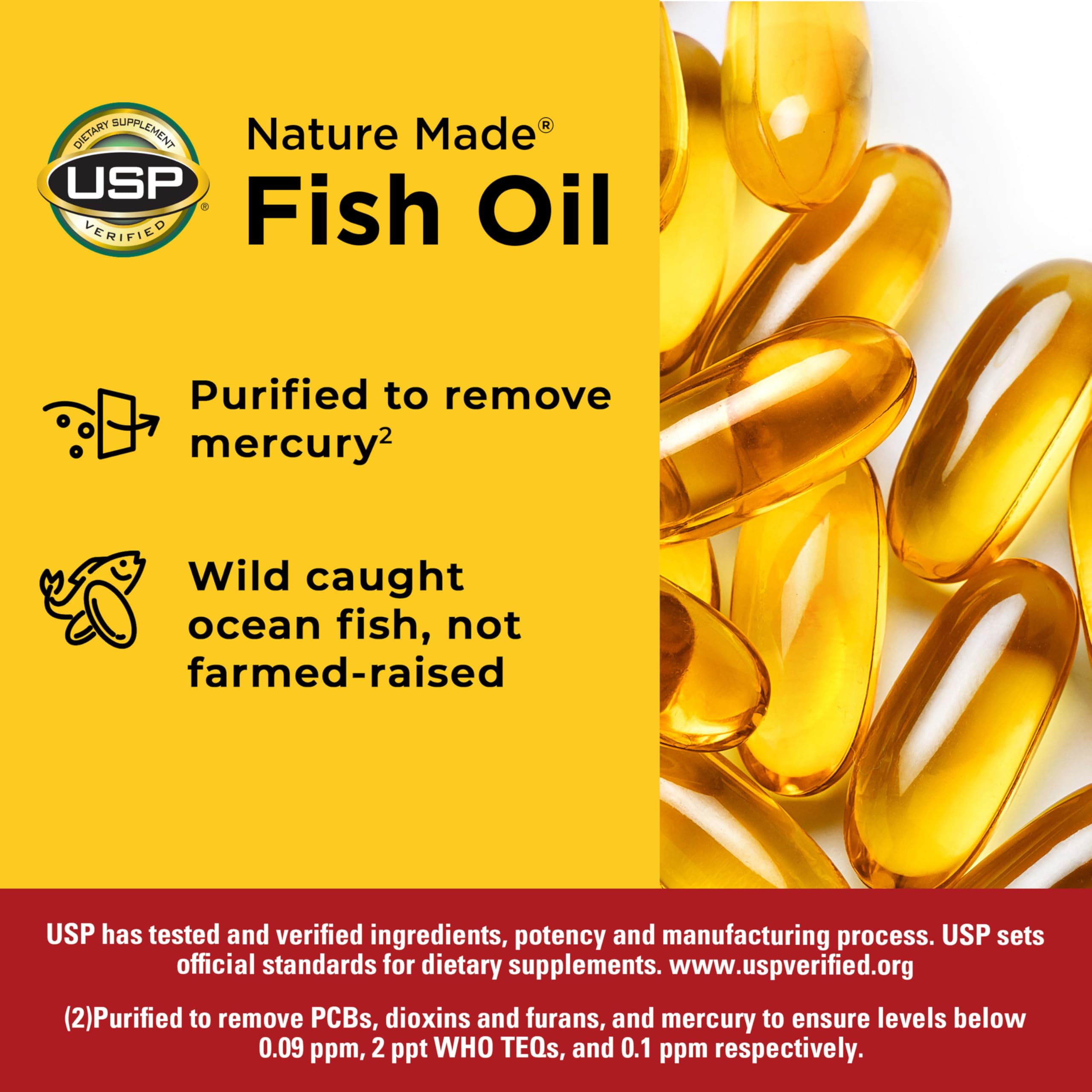 USP Verified Nature Made fish oil omega 3 softgels