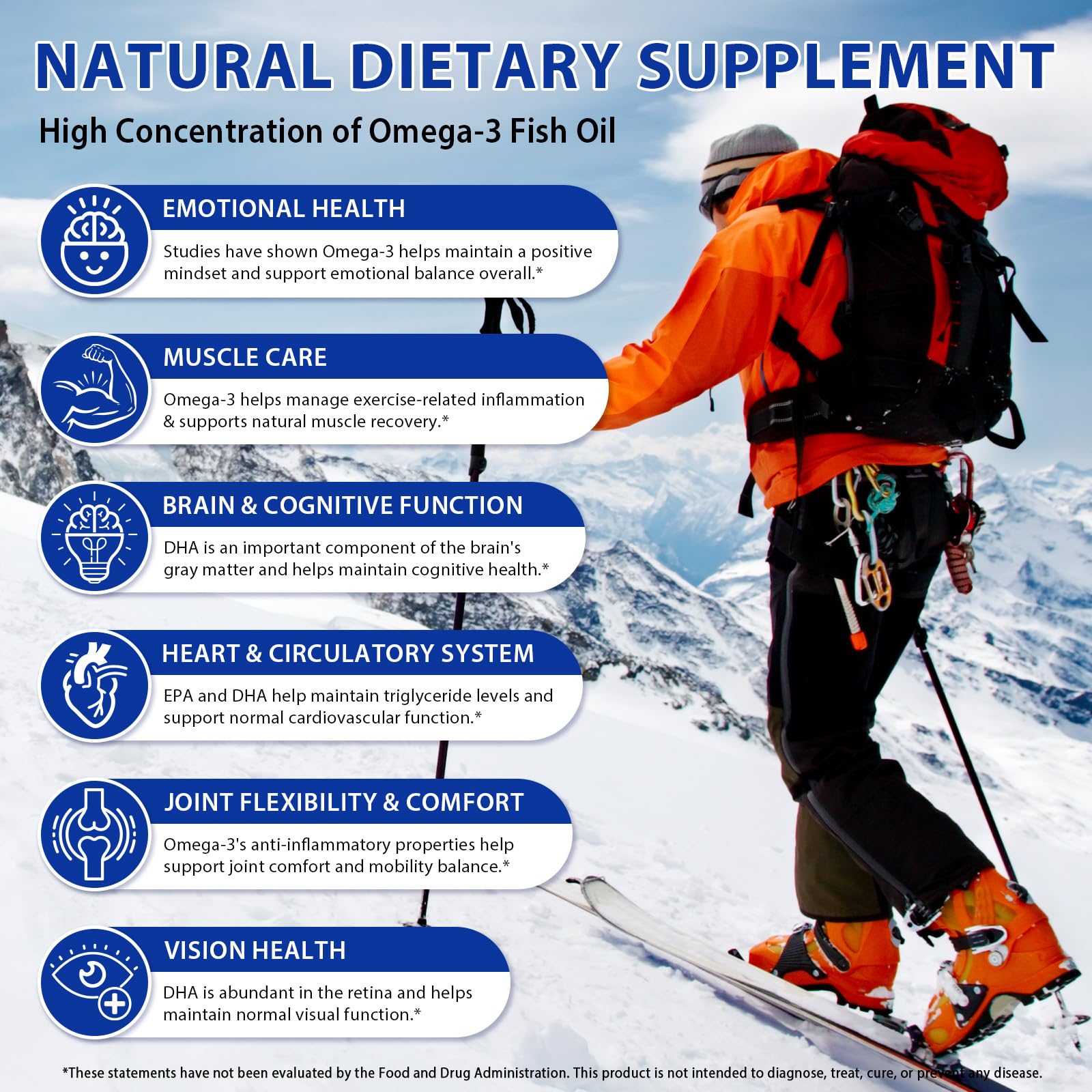 Label shows 1200mg EPA and 900mg DHA in Omega 3 fish oil