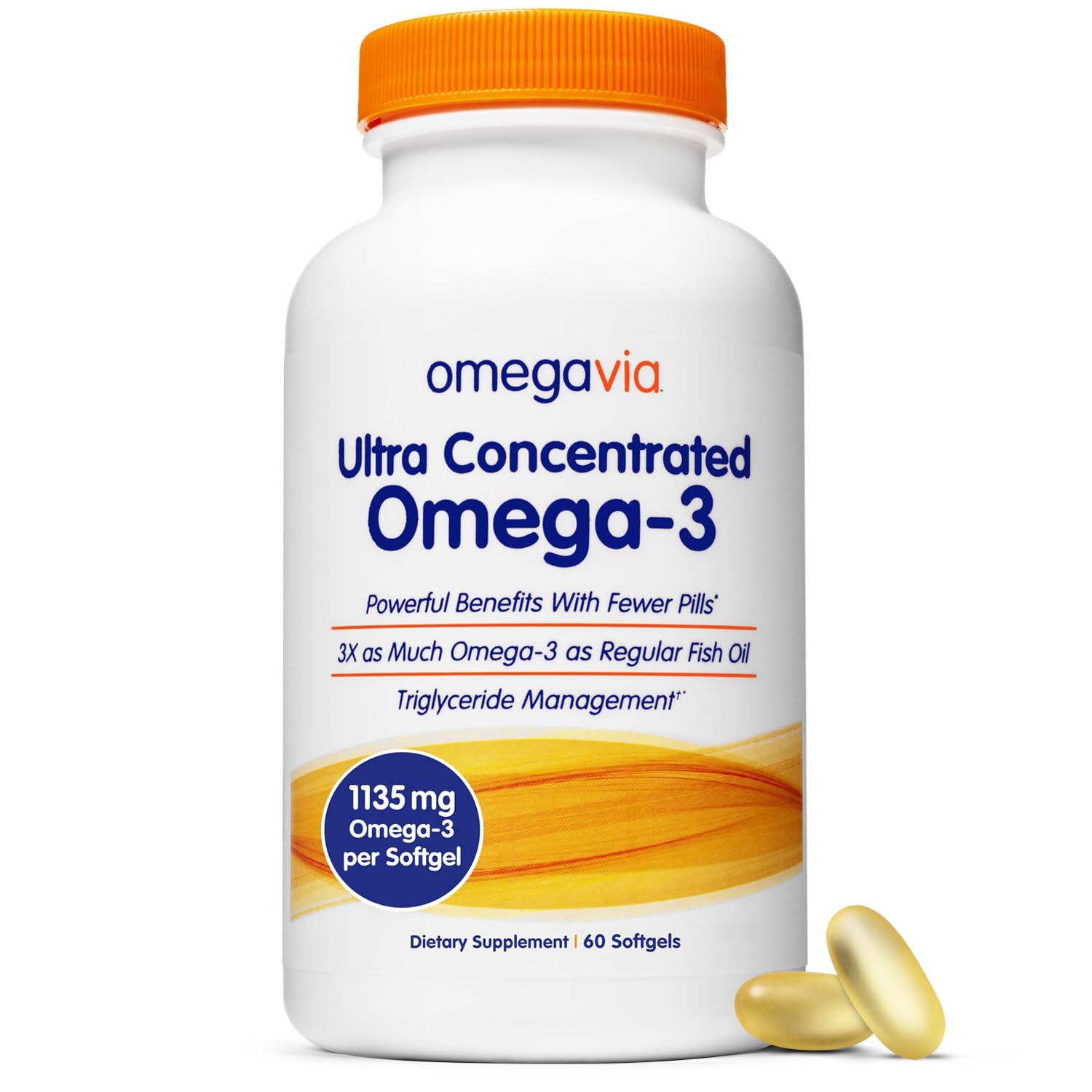 OmegaVia Ultra Concentrated Omega 3 Fish Oil bottle label