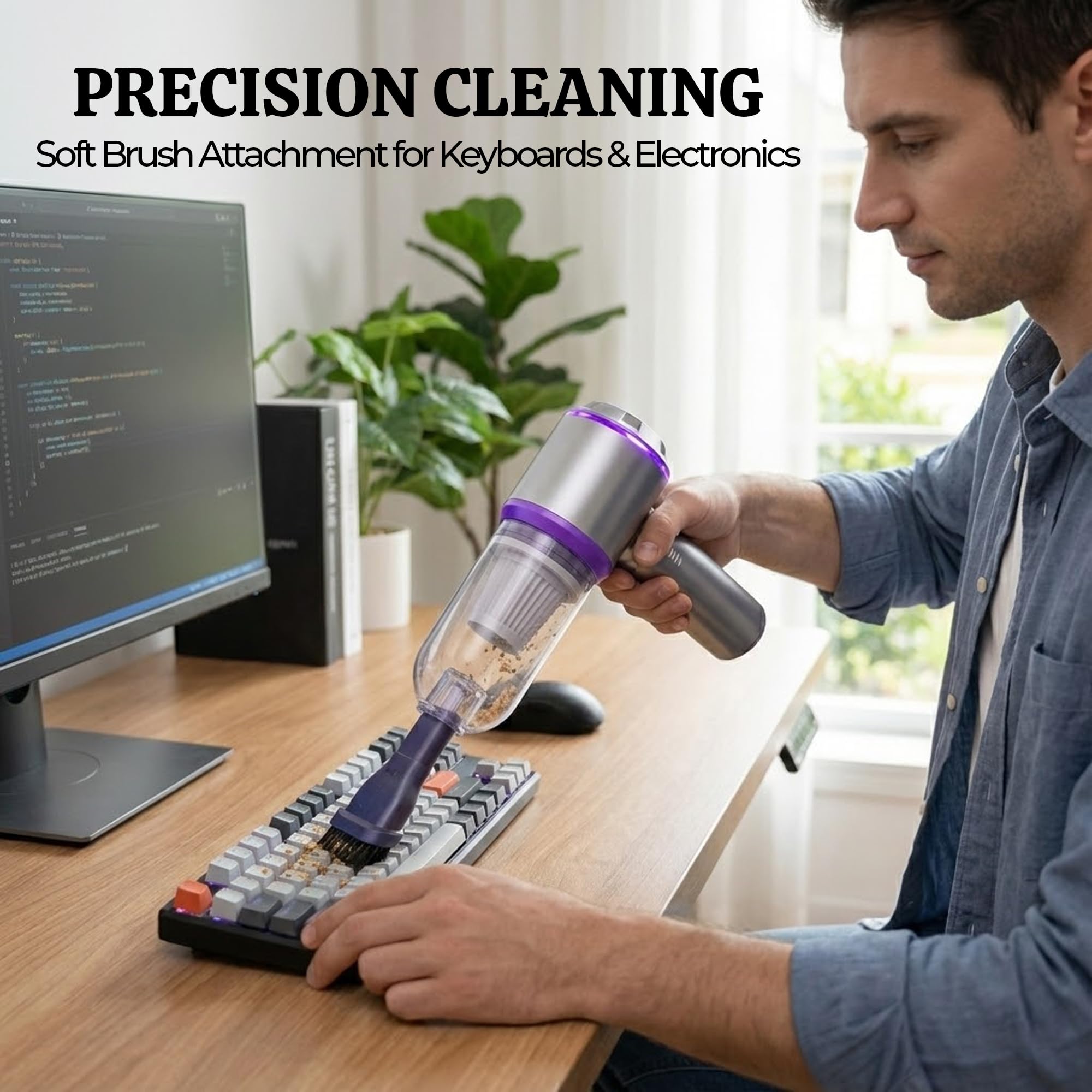 Purple color OMEO cordless vacuum for home and car cleaning