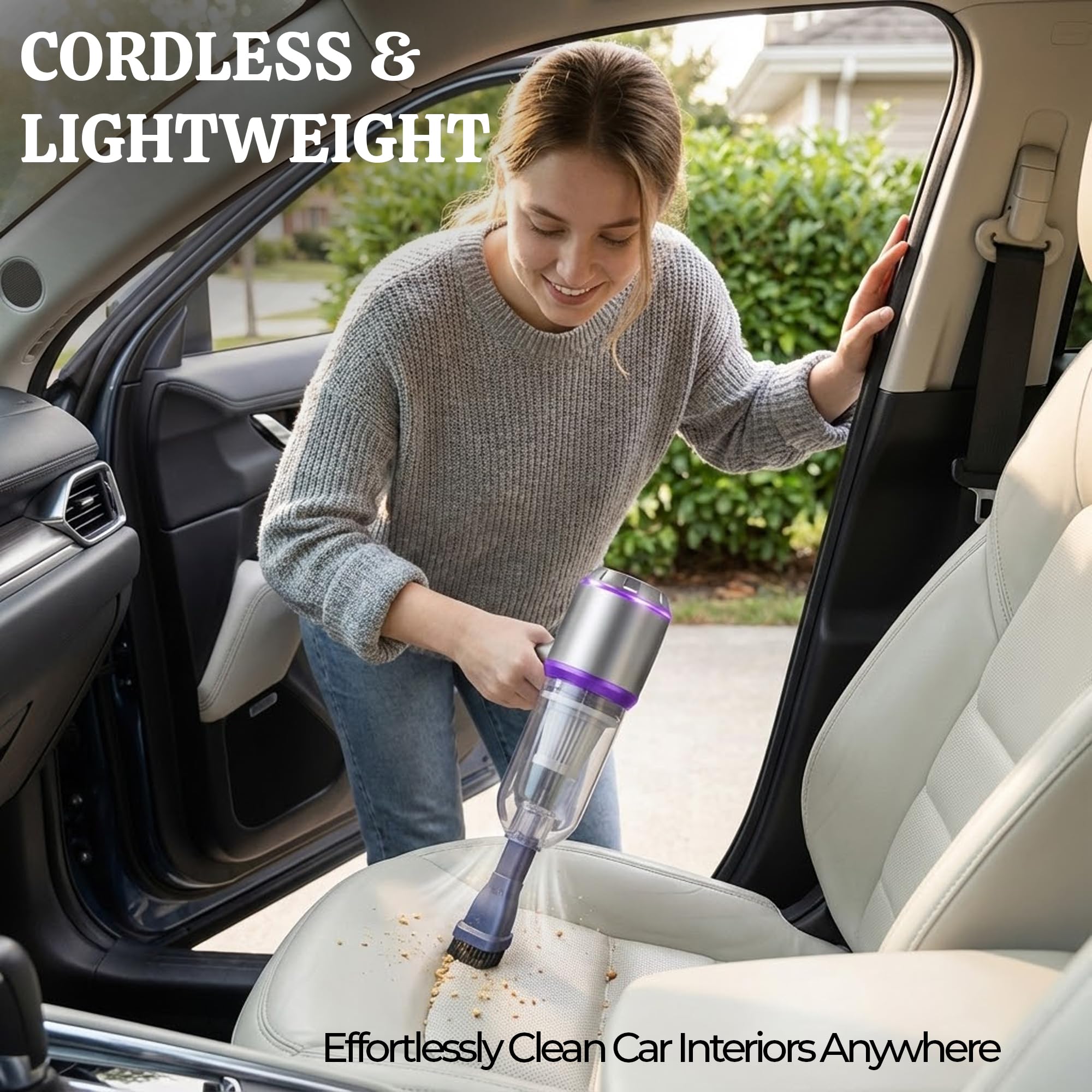 Cleans keyboards dashboards and electronics with versatile attachments