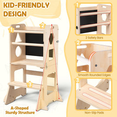 toddler kitchen step stool with detachable safety bar