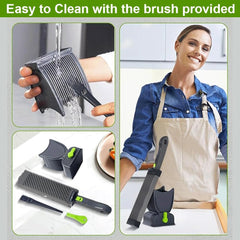Non-slip base and ergonomic handle for safe use