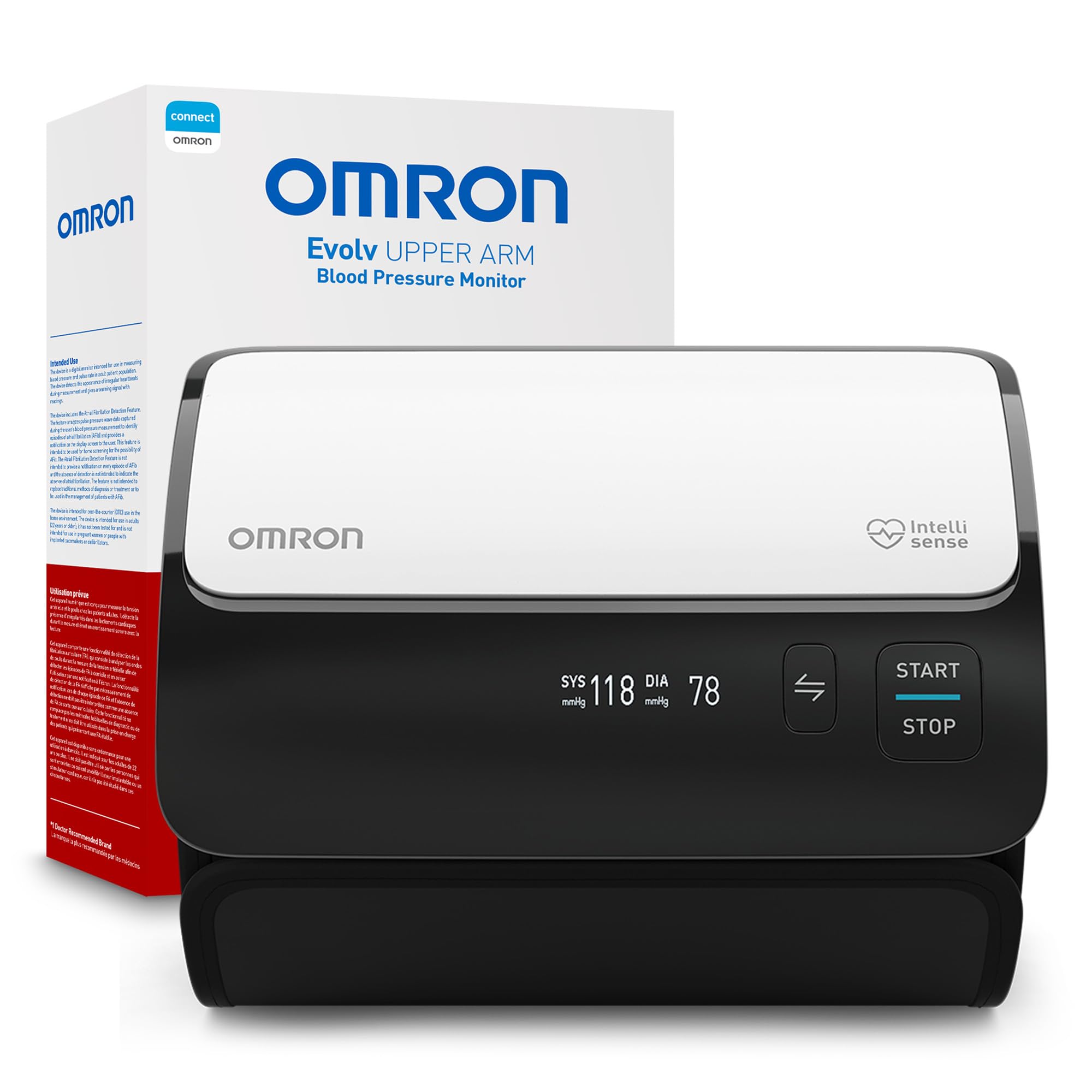 OMRON Evolv wireless blood pressure monitor with upper arm cuff