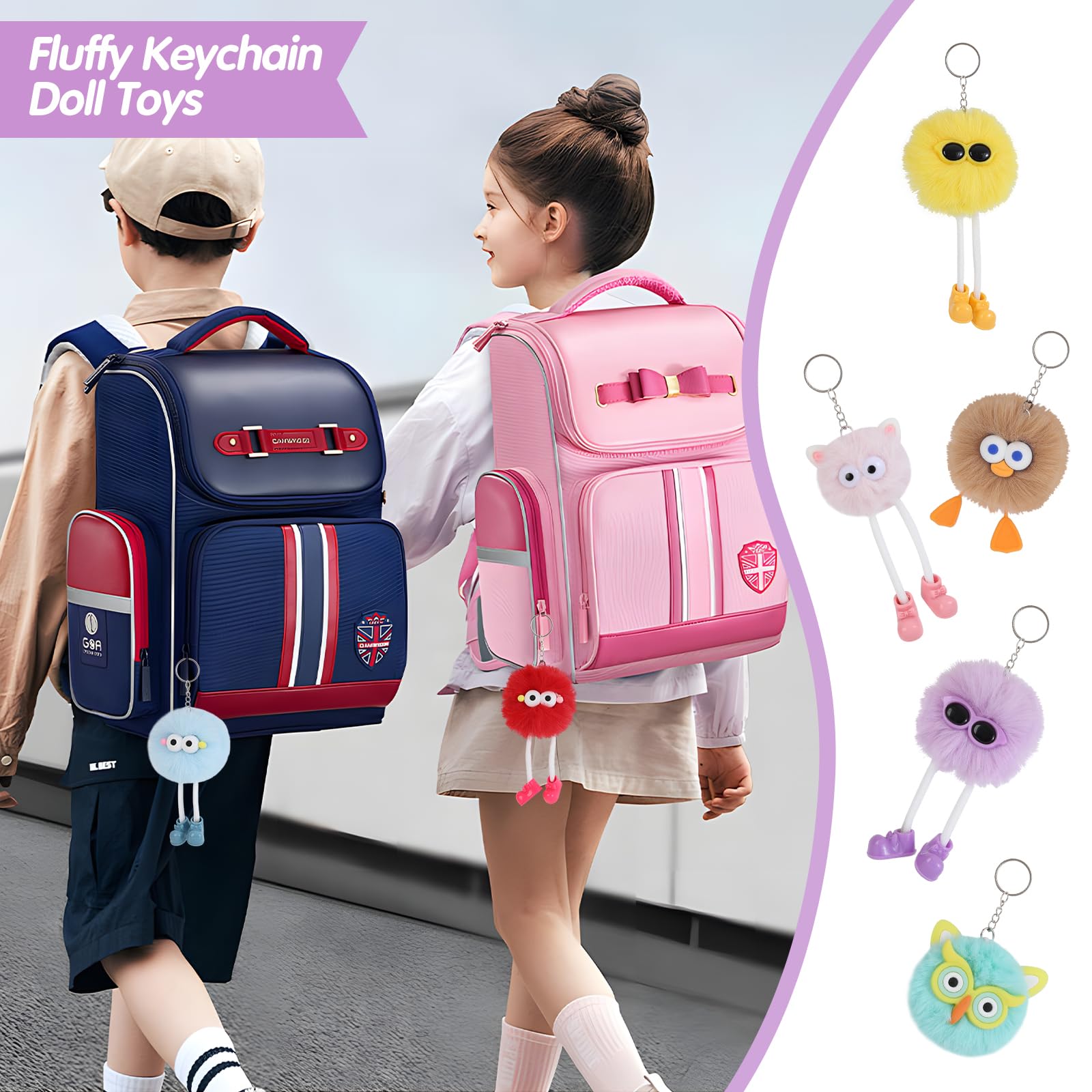 Non-toxic materials safe plush keychains by OMyFav